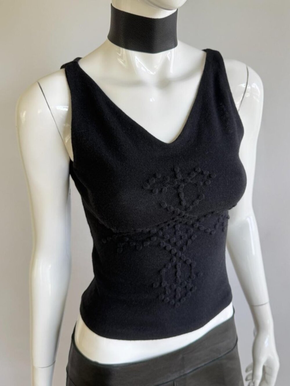 Fendi Jeans Vintage 90s Knit Cross Tank Top